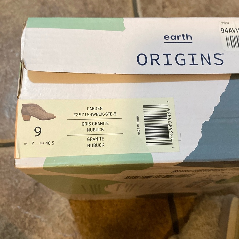 New, never worn earth origin shoes